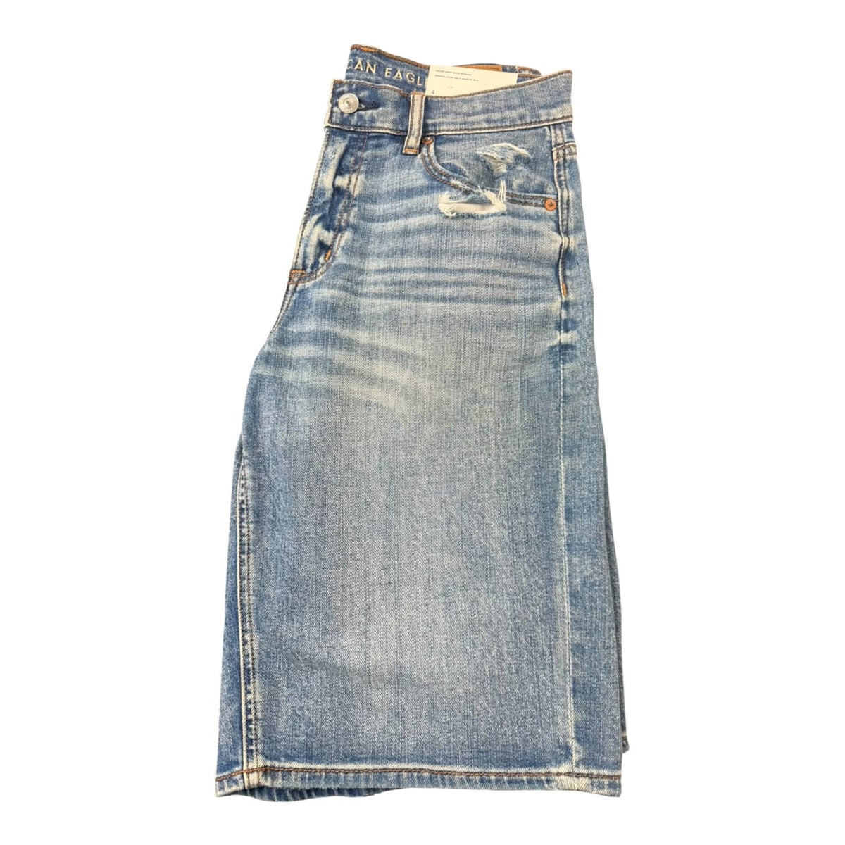 Short American Eagle Claro Desgastado Tiro Bajo – Zarentstore, ropa de marca original en El Grullo, Jalisco
