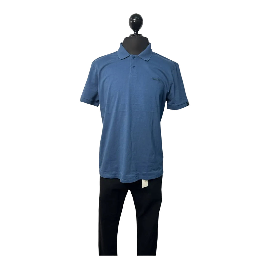 Playera Tipo Polo, Calvin Klein de Piqué Elástico
