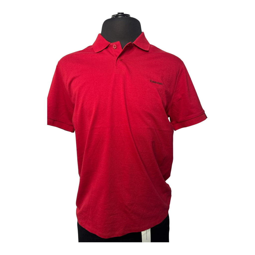 Polo Calvin Klein Rojo Clásico Manga Corta Algodón