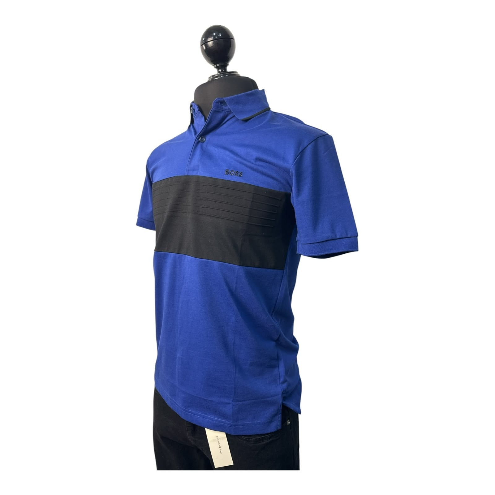 Playera Tipo Polo BOSS azul con negro