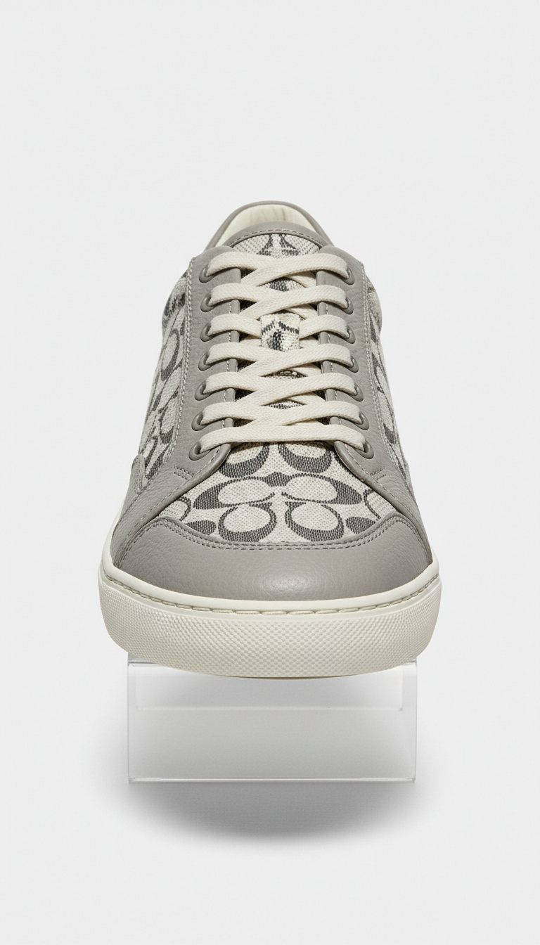 Zapatillas monograma sobre lona beige