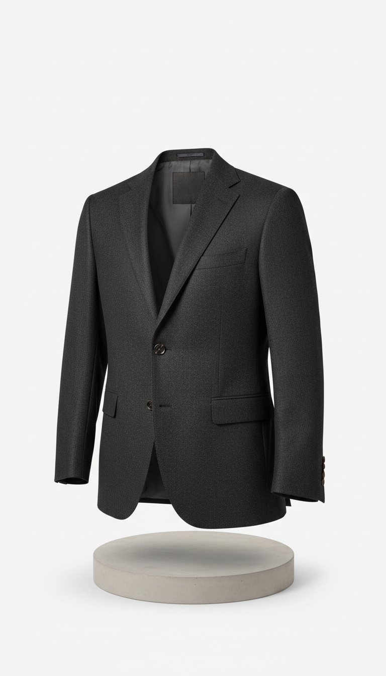 Blazer entallado lana gris carbón