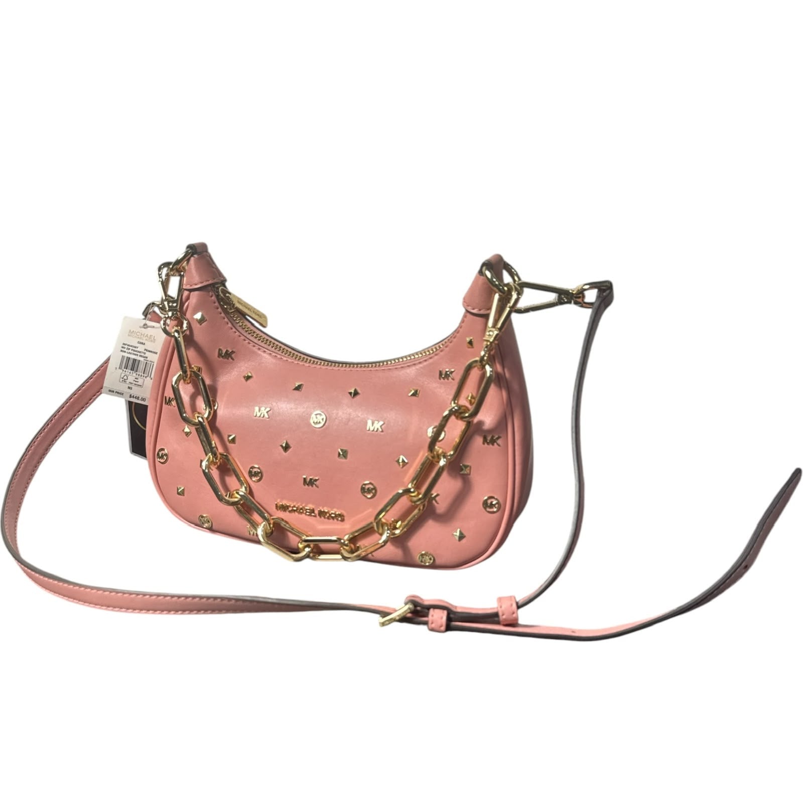 Bandolera Cora Extra-Pequeña de Piel Grabada con Tachuelas