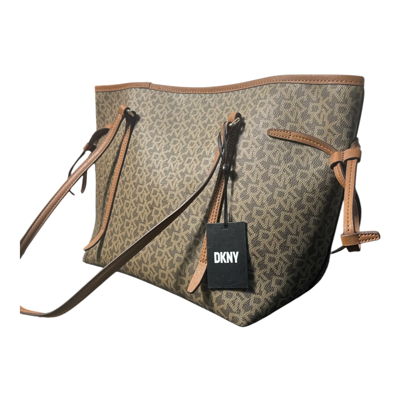 DKNY Bolsa Crossbody Monograma Café/Oliva