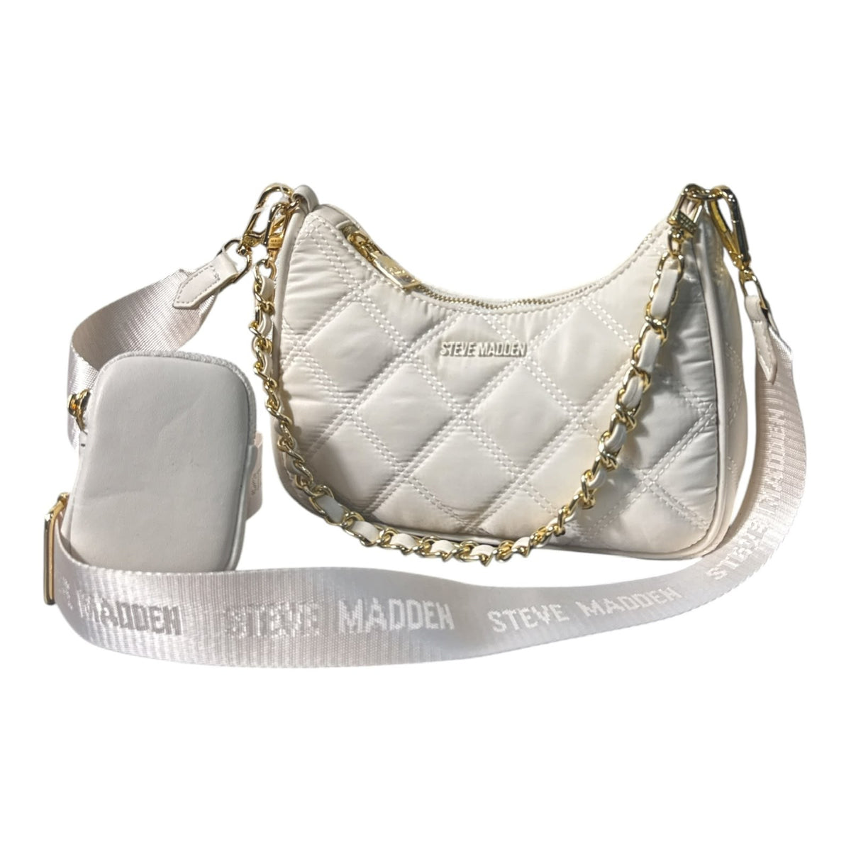 Bolsa Steve Madden Blanca Acolchada Crossbody – Zarentstore, ropa de marca original en El Grullo, Jalisco